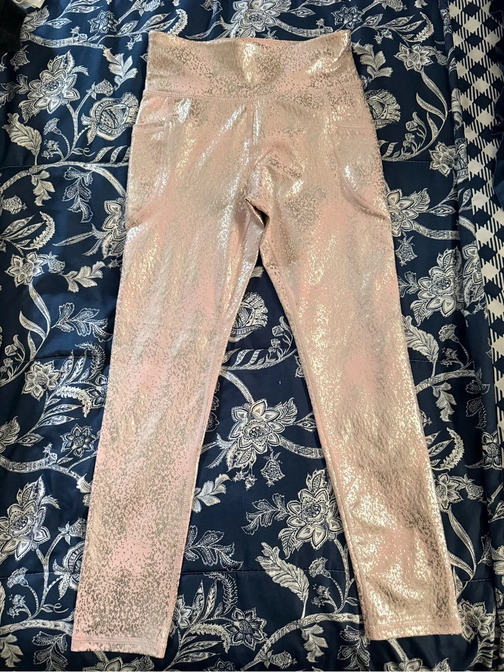 Old Navy Rose Gold Shimmer Kids Leggings